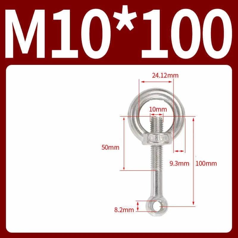 A2 Stainless Steel Eye Bolts with Nut — M5 M6 M8 M10 M12 Threaded Ring Screws - HomeDIYer