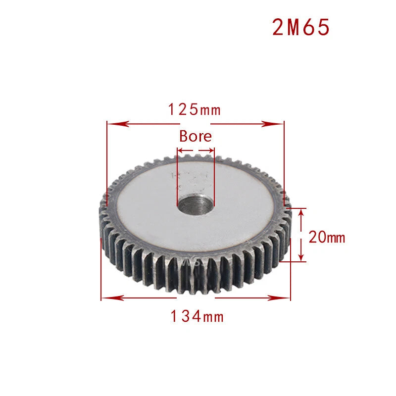 2 Mod 45# Steel Spur Gears Pinion Gear Thickness 20mm 12 - 95 Teeth For 3D CNC