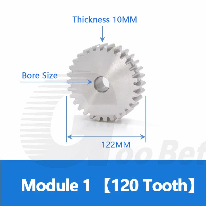 Spur Gear Stainless Steel Module 1 1.5 2 Motor Pinion 12 to 100 Tooth Flat Gear