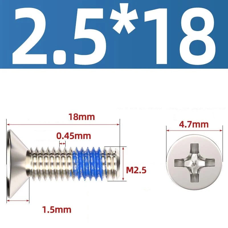 M1.2–M6 Phillips Flat Head Machine Screws | Carbon Steel | Black & Nickel Plated