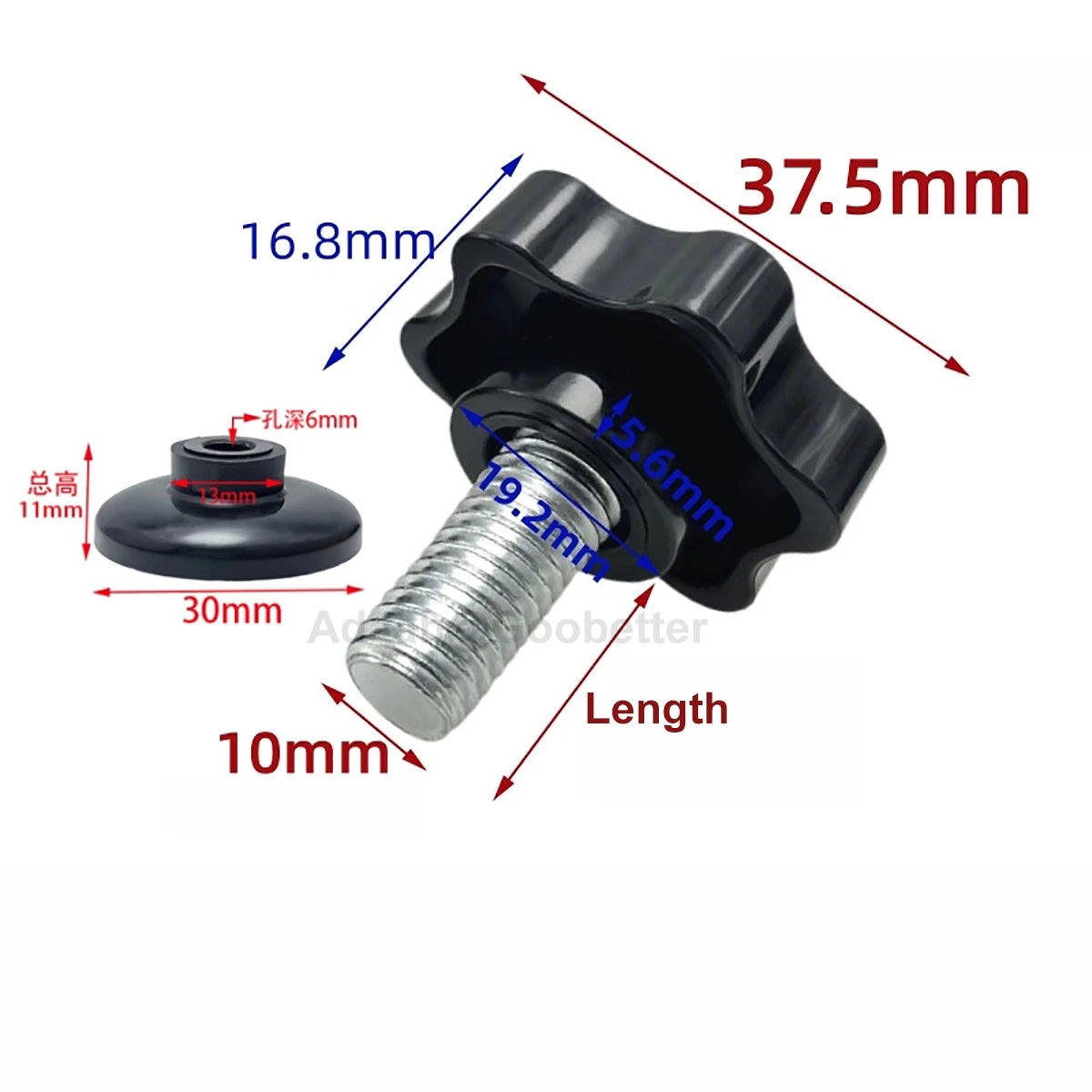 M6 M8 M10 Thumb Screws Hexalobular Star Disc Pressure Plate Hand Grip Knob Bolts