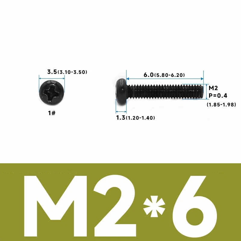 Phillips Pan Head Machine Screws – Carbon Steel M1 to M4, Multiple Lengths & Finishes