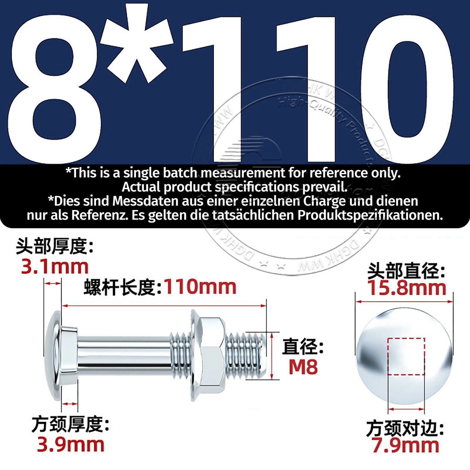 M4–M12 Cup Square Carriage Bolts with Hex Full Nuts | Zinc Plated | Sets of 2–50