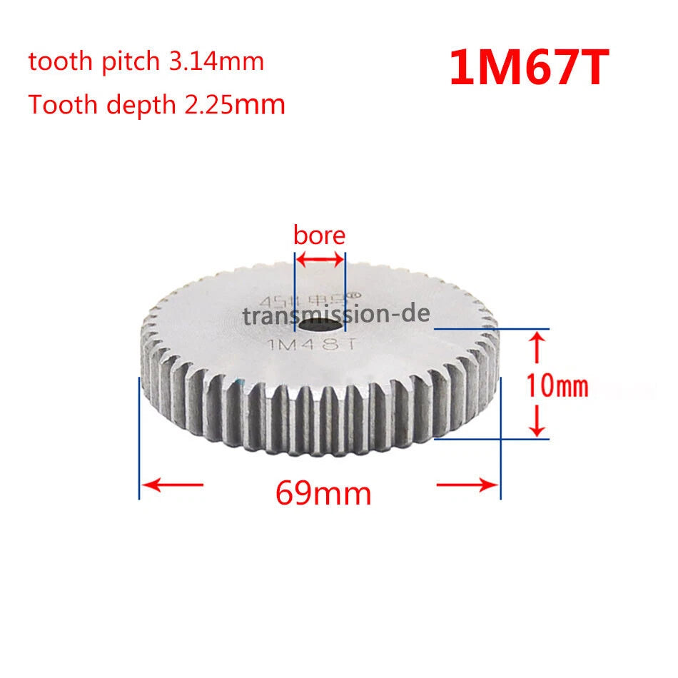 1 Mod 45# Steel Spur Gears Pinion Gear Thickness 10mm 12-160 Teeth For 3D CNC