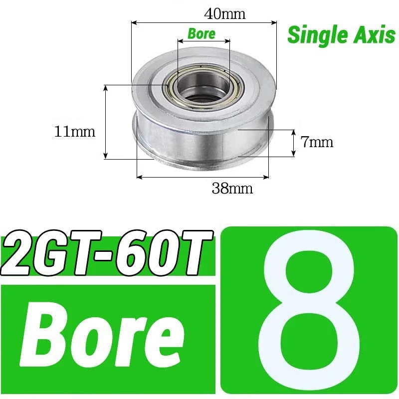 GT2 Timing Belt Pulley 16-100 Teeth 6-10mm Teeth Width Bore 3mm-25mm For 3D