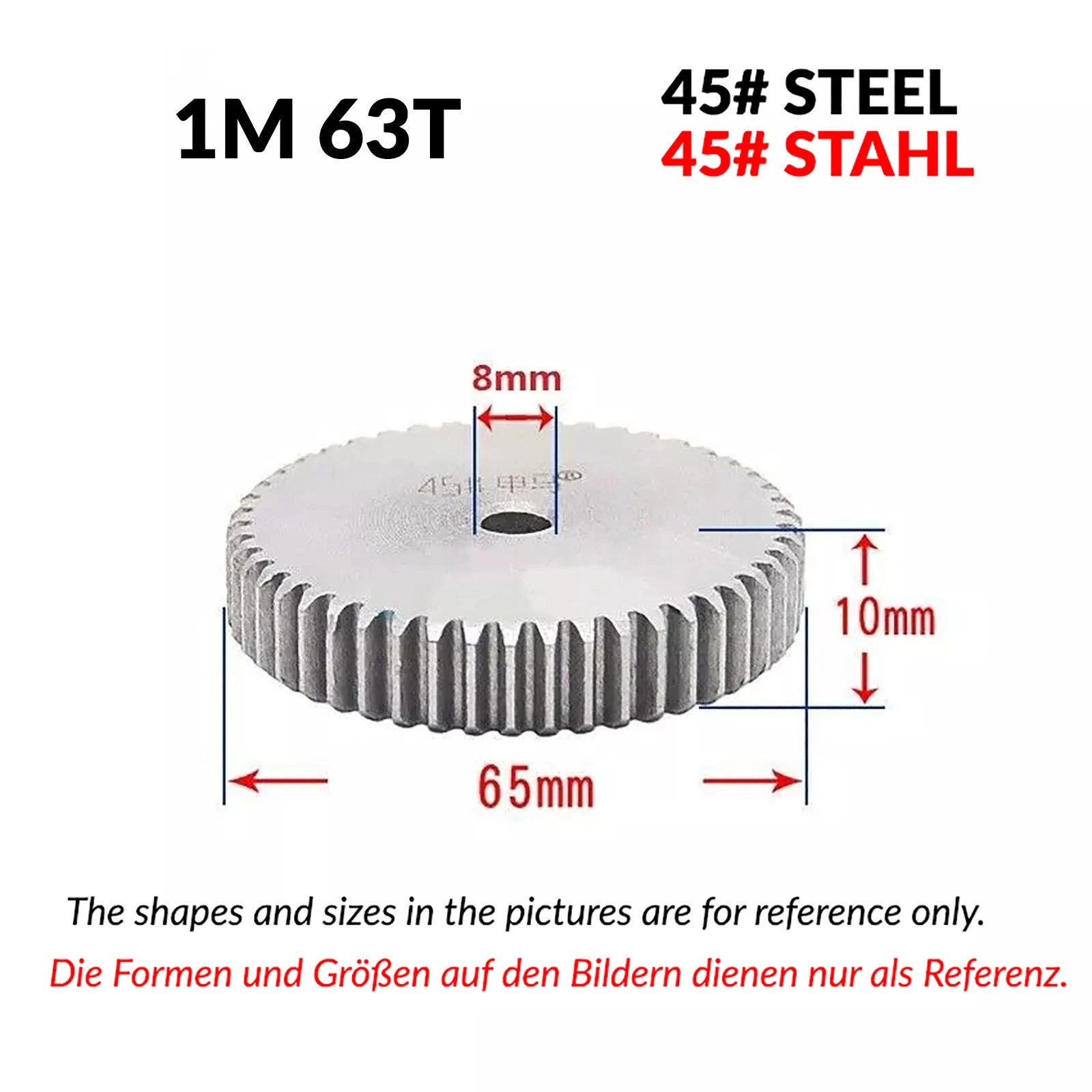 1/1.5/2 Mod 12T-150T Spur Gear 45# Steel Pinion Gear Thickn10-20mm Transmission