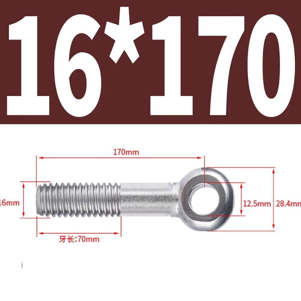 M5 - M24 A2 304 Stainless Steel Partially Threaded Forged Eye Bolts with Rings for Wire Rope & Hanging - HomeDIYer