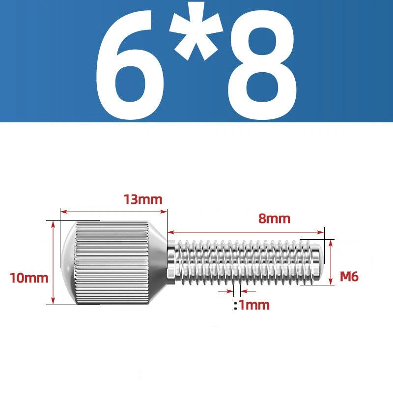 Knurled Thumb Screws – 304 Stainless Steel Small Head Thumbscrew Bolts M2–M8