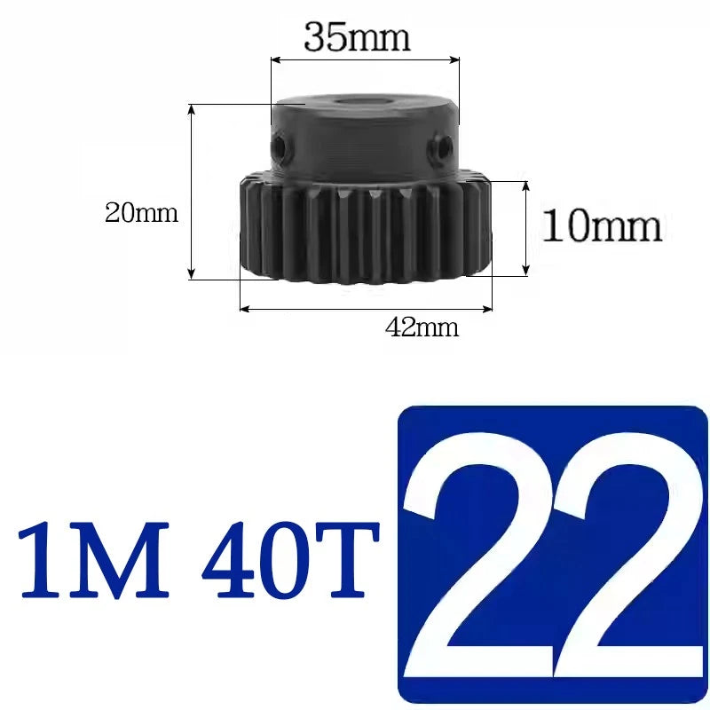 Spur Gears 1 Mod Transmission Gear With Step 45# Steel Pinion Motor Gear 30T~44T