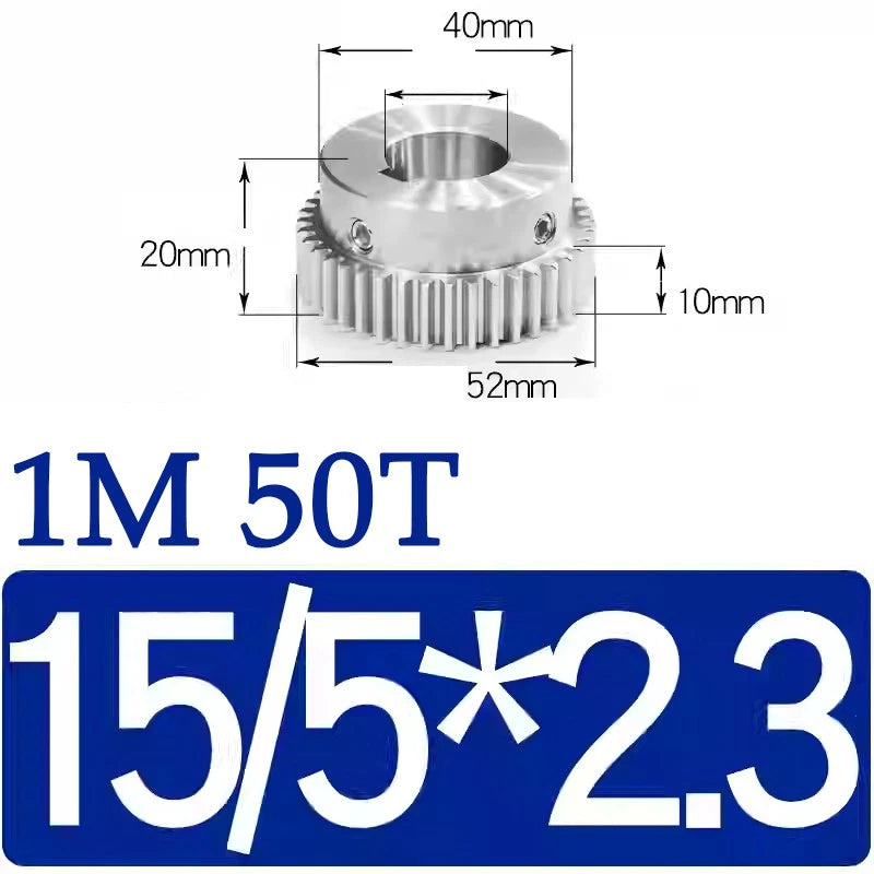 Spur Gears 1M Transmission Gear With Step Stainless Steel Motor Gear 32~50 Teeth