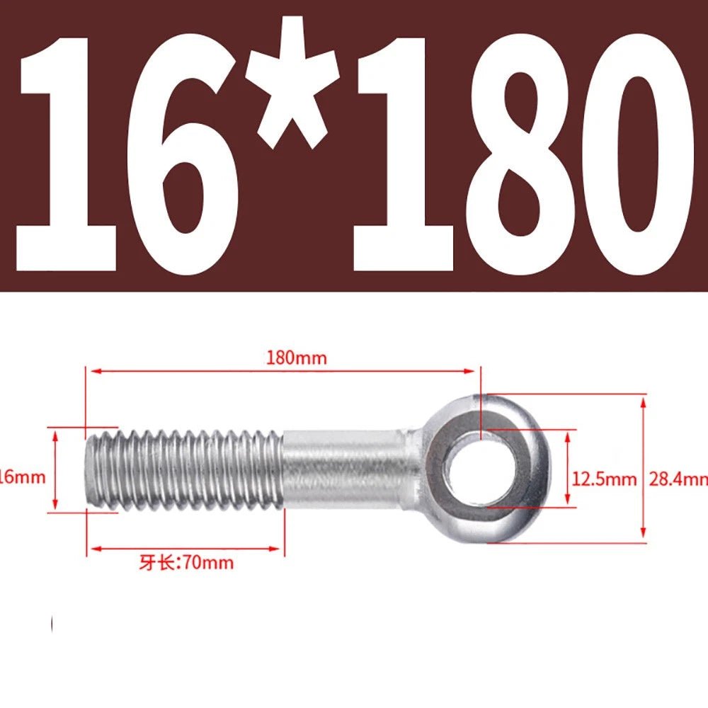 M5 - M24 A2 304 Stainless Steel Partially Threaded Forged Eye Bolts with Rings for Wire Rope & Hanging - HomeDIYer