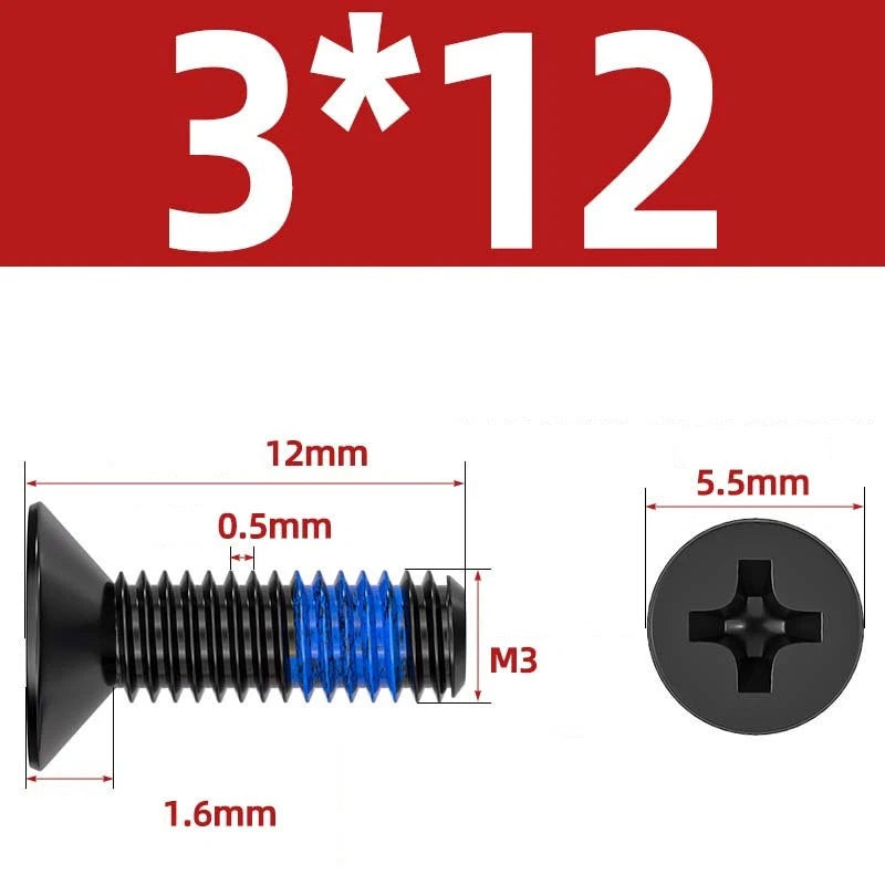 M1.2–M6 Phillips Flat Head Machine Screws | Carbon Steel | Black & Nickel Plated