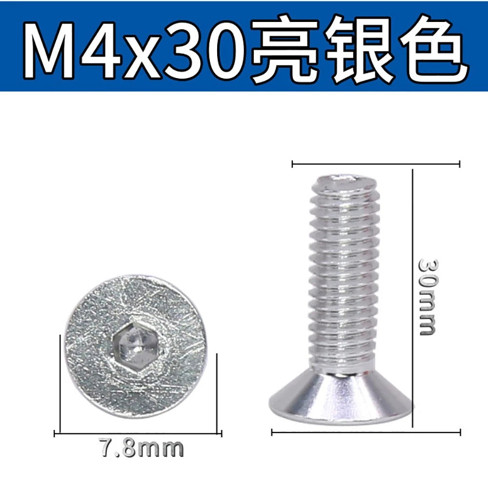 M3.5 / M4 Countersunk Hex Socket Screws — Anodized Aluminum Alloy, 10 Colors