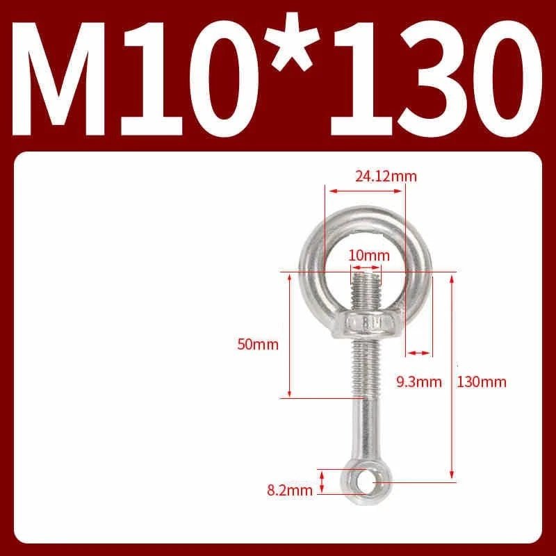 A2 Stainless Steel Eye Bolts with Nut — M5 M6 M8 M10 M12 Threaded Ring Screws - HomeDIYer