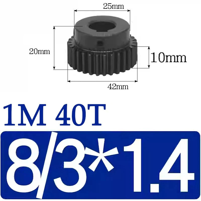 Spur Gears 1 Mod Transmission Gear With Step 45# Steel Pinion Motor Gear 30T~44T