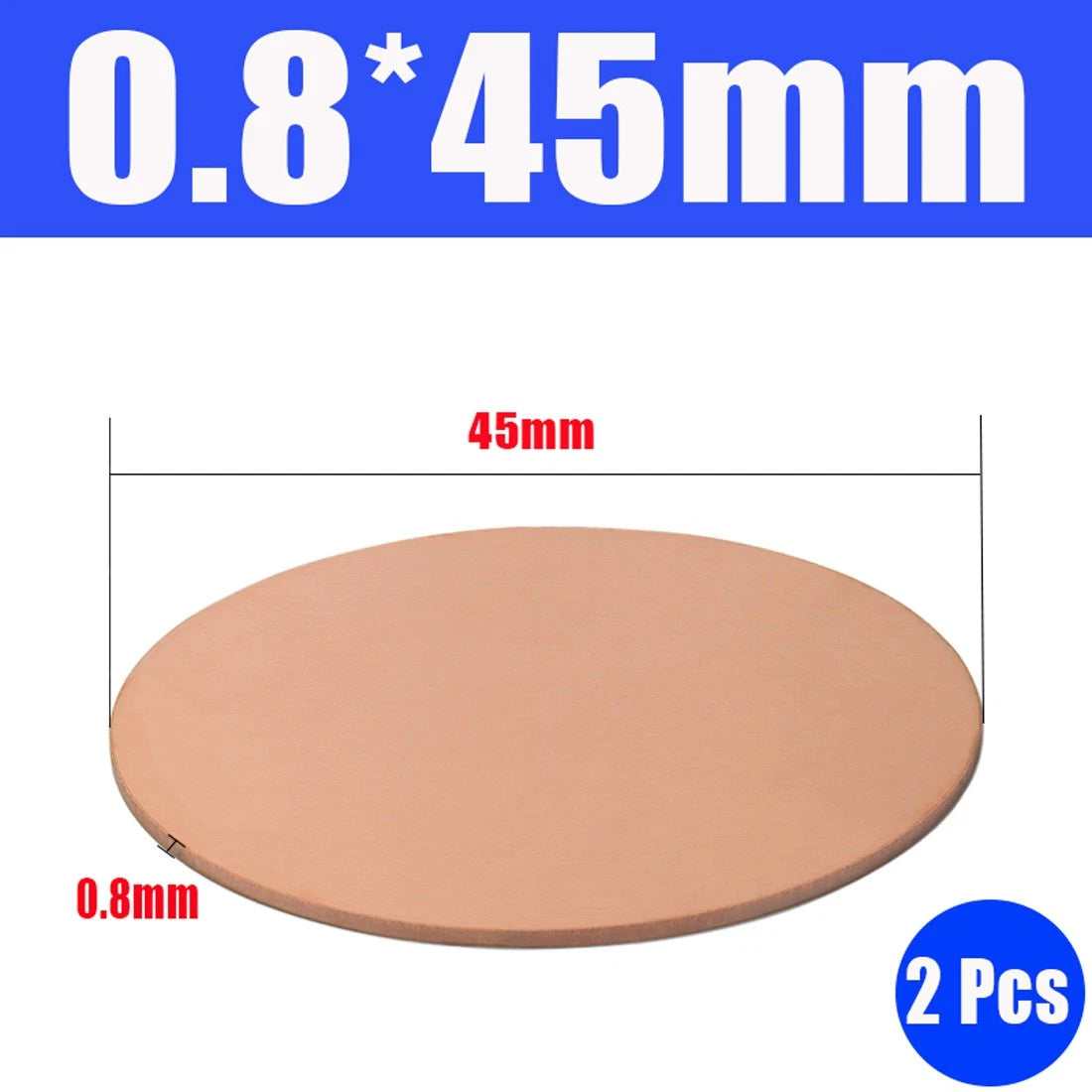 Thick 0.5-1.5mm Solid 99% Pure Copper Blanks Discs Ø 10-300mm Round Plate Metal