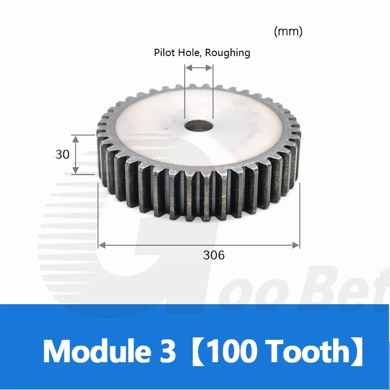 Module 3 Spur Gear C45 Steel 12 - 120 Tooth Hardened Motor Pinion Cogwheel Flat