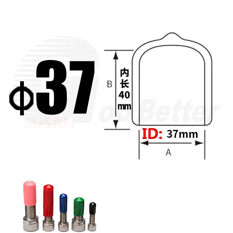 PVC End Caps for Screws, Bolts & Rods – Thread Protector Covers, 1.3–90mm, Black