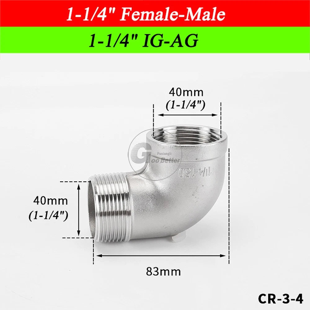 A2 Stainless Steel BSP Reducer Elbow Pipe Fittings | 1/8" to 4" Male Female