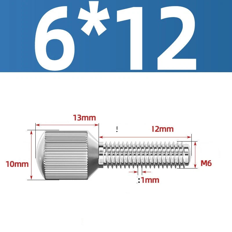 Knurled Thumb Screws – 304 Stainless Steel Small Head Thumbscrew Bolts M2–M8