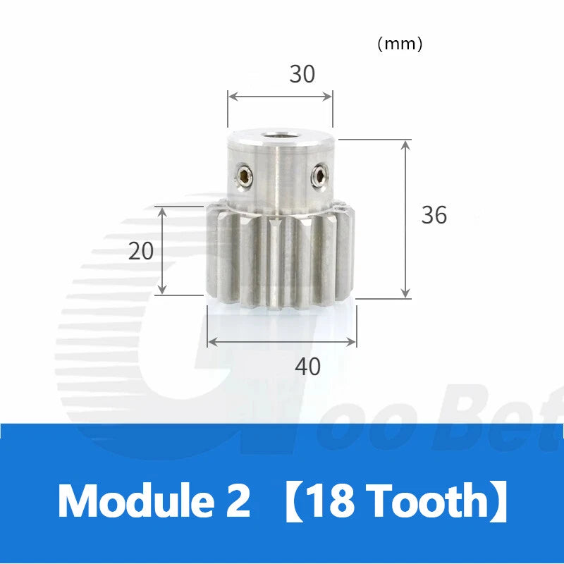 Mod 0.5 1 1.5 2 Precision Spur Gear Stainless Steel with Hub 12 Tooth - 60 Tooth