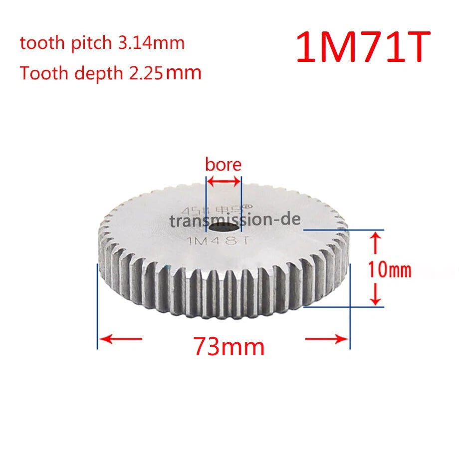 1 Mod 45# Steel Spur Gears Pinion Gear Thickness 10mm 12-160 Teeth For 3D CNC