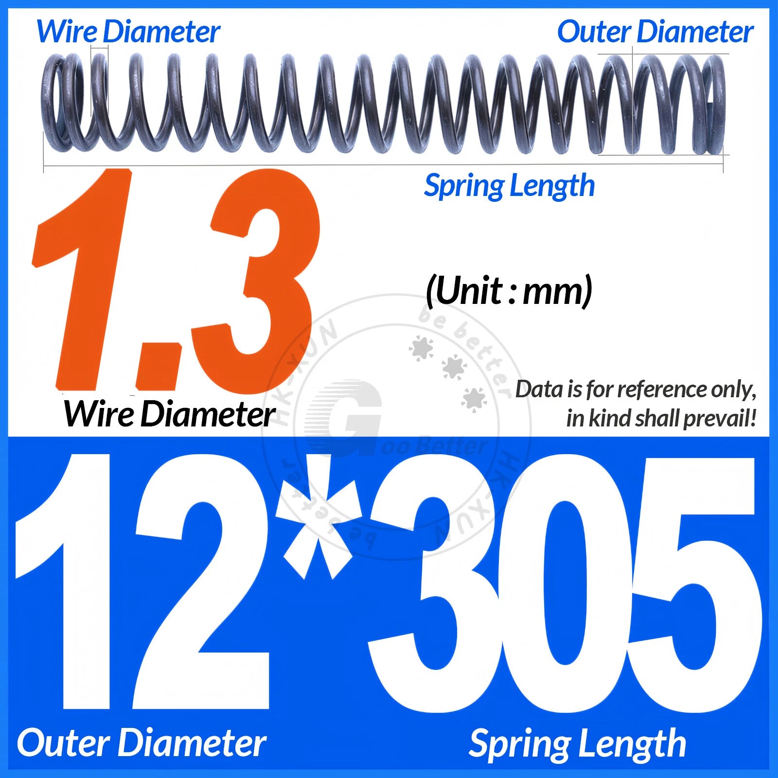Length 305mm Compression Spring Pressure Springs OD 3-60mm Wire Dia 0.3mm-6.0mm
