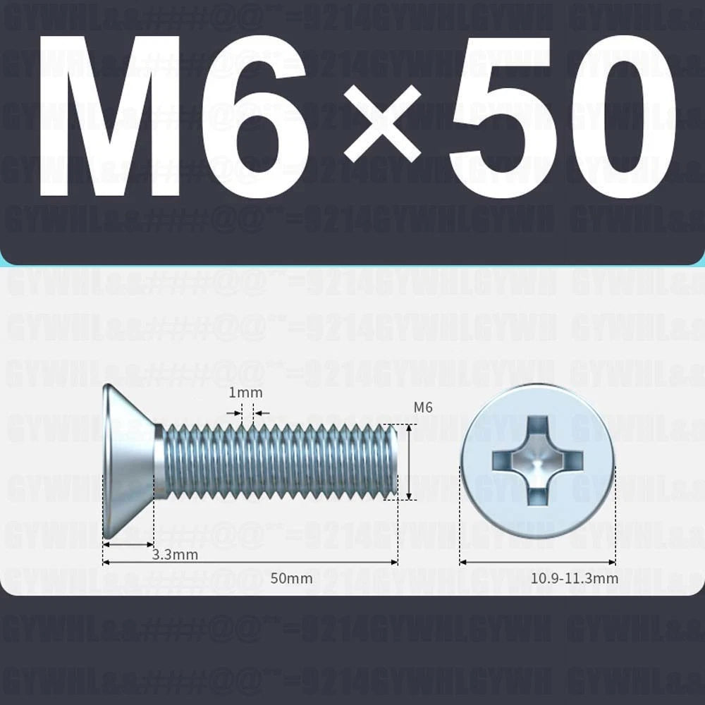 M3–M12 Zinc Plated Phillips Countersunk Machine Screws DIN 965 | Flat Head Bolts
