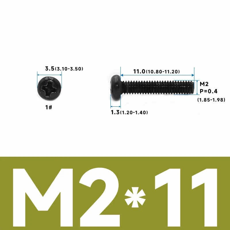 Phillips Pan Head Machine Screws – Carbon Steel M1 to M4, Multiple Lengths & Finishes