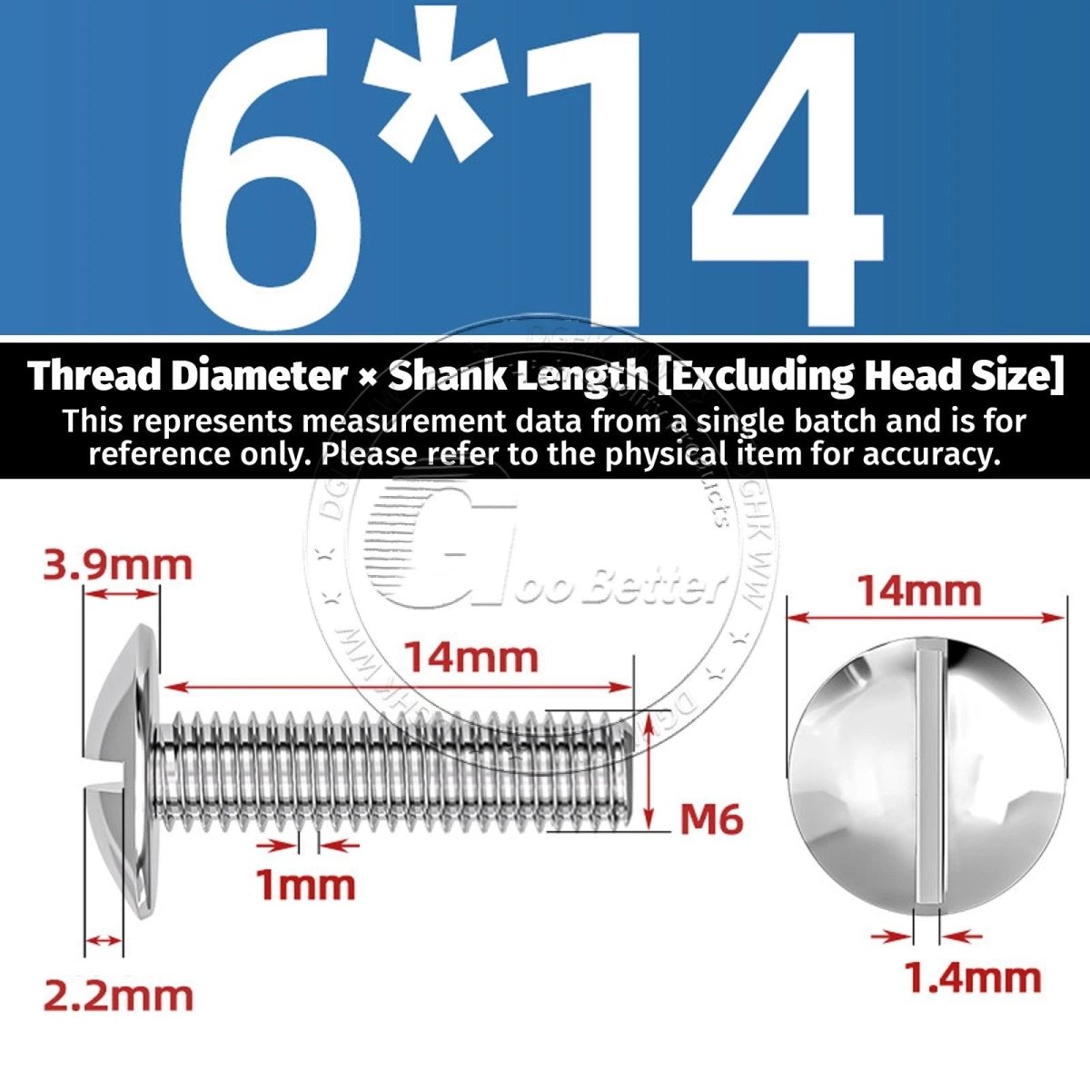 A2 Stainless Steel Mushroom Head Slotted Machine Screws — M2 to M8, Multiple Lengths - HomeDIYer