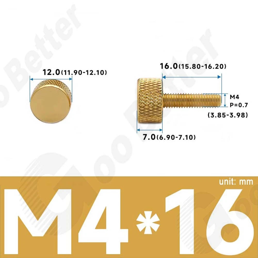 M3 M4 Knurled Thumb Screws – Aluminum Alloy Flat Head Hand Knob Bolts