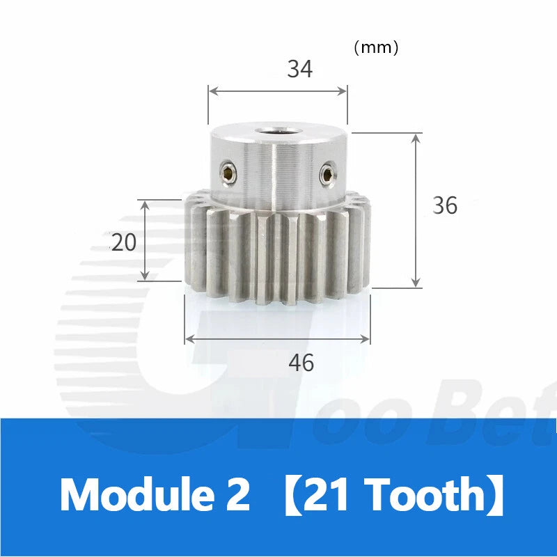 Mod 0.5 1 1.5 2 Precision Spur Gear Stainless Steel with Hub 12 Tooth - 60 Tooth
