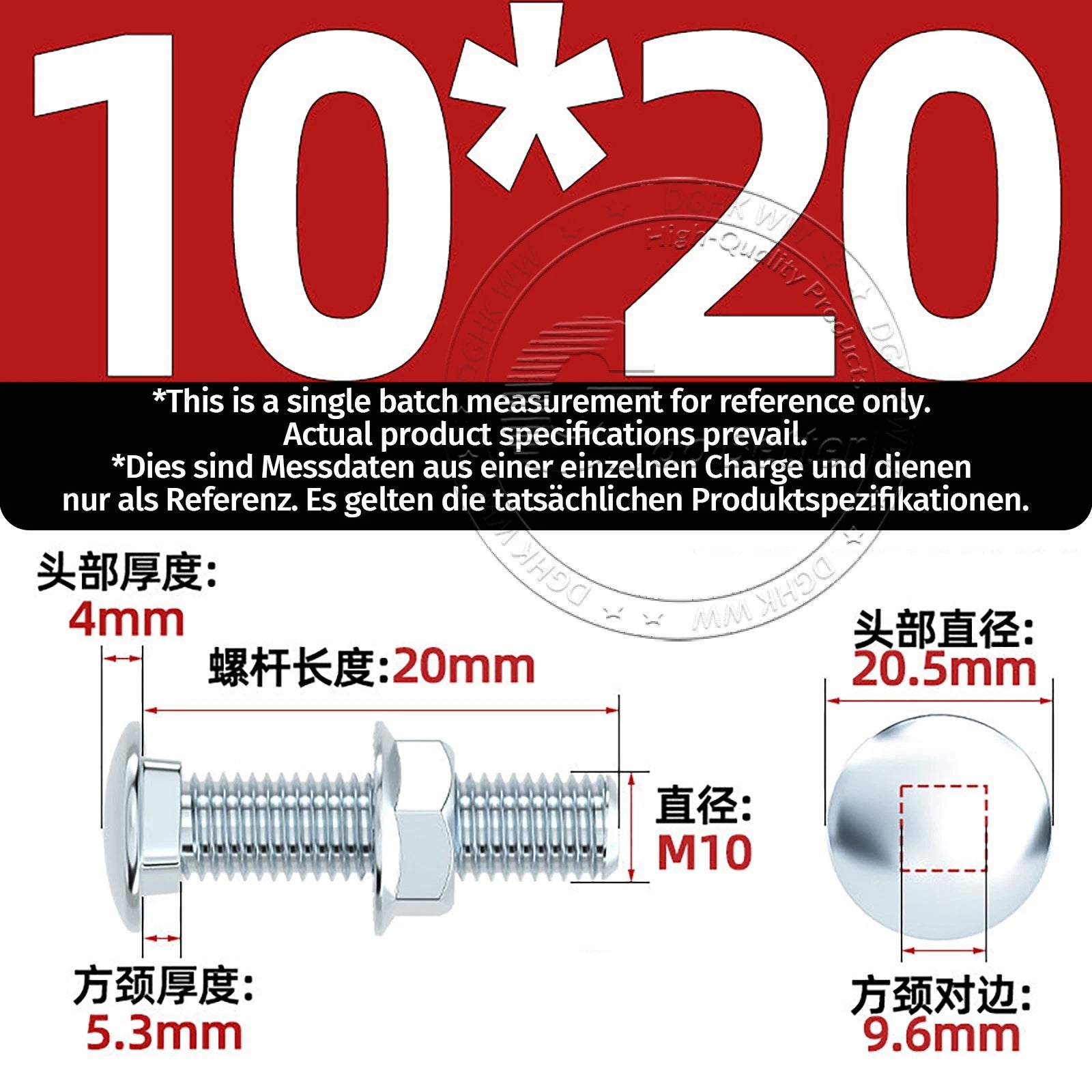 M4–M12 Cup Square Carriage Bolts with Hex Full Nuts | Zinc Plated | Sets of 2–50