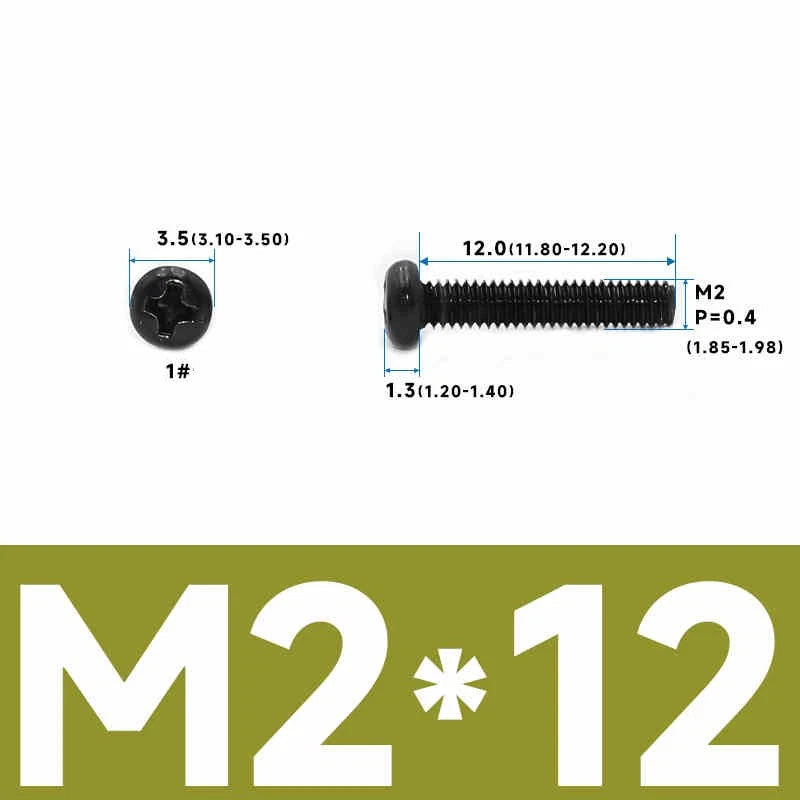 Phillips Pan Head Machine Screws – Carbon Steel M1 to M4, Multiple Lengths & Finishes