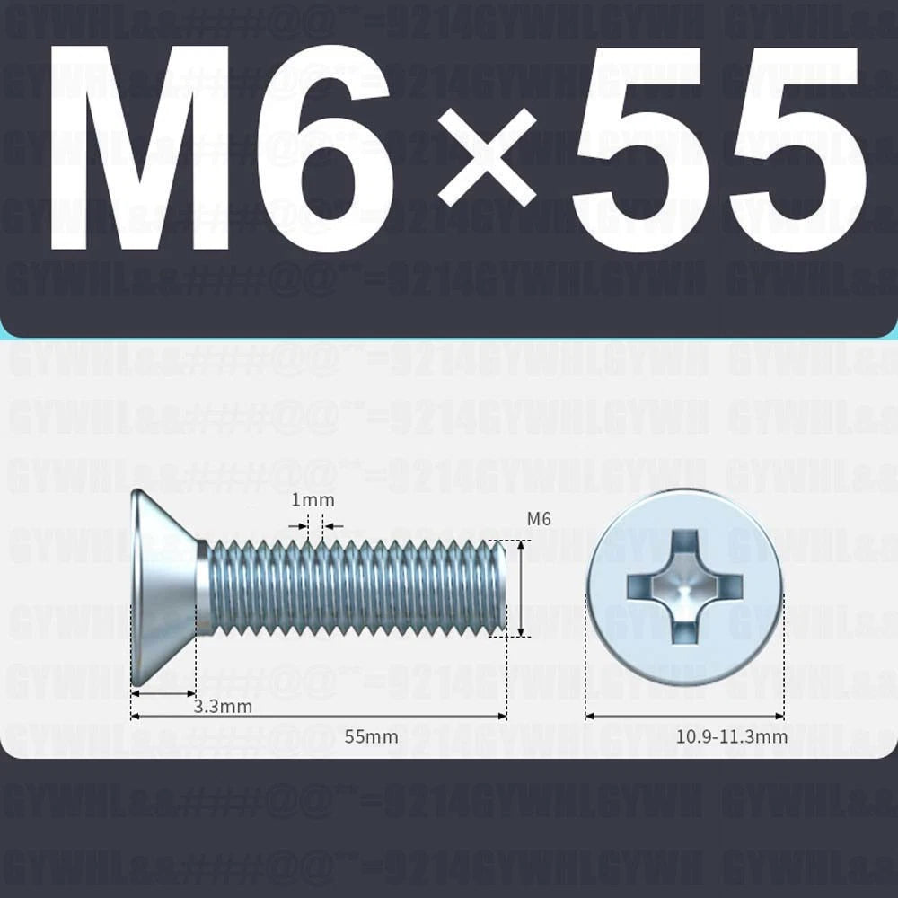 M3–M12 Zinc Plated Phillips Countersunk Machine Screws DIN 965 | Flat Head Bolts