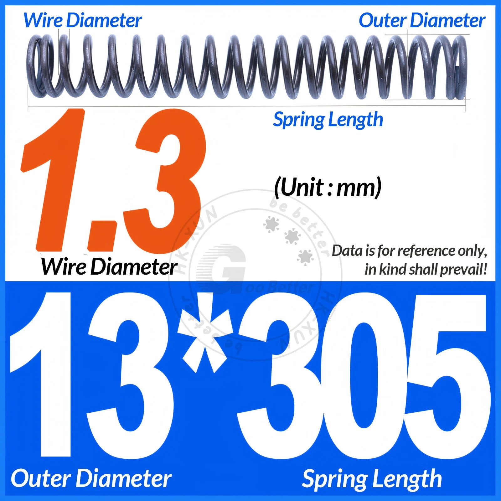Length 305mm Compression Spring Pressure Springs OD 3-60mm Wire Dia 0.3mm-6.0mm