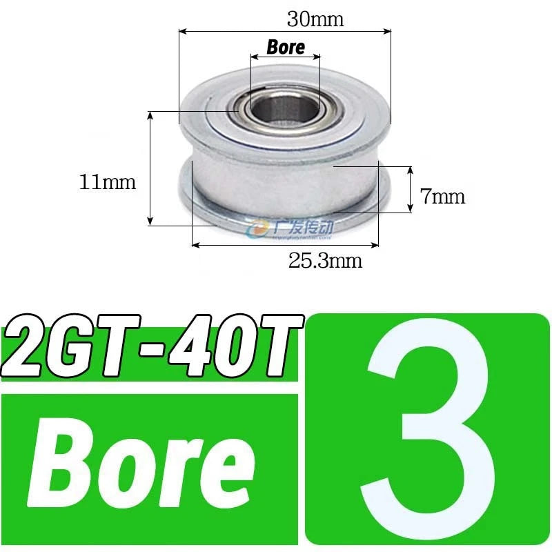 GT2 Timing Belt Pulley 16-100 Teeth 6-10mm Teeth Width Bore 3mm-25mm For 3D