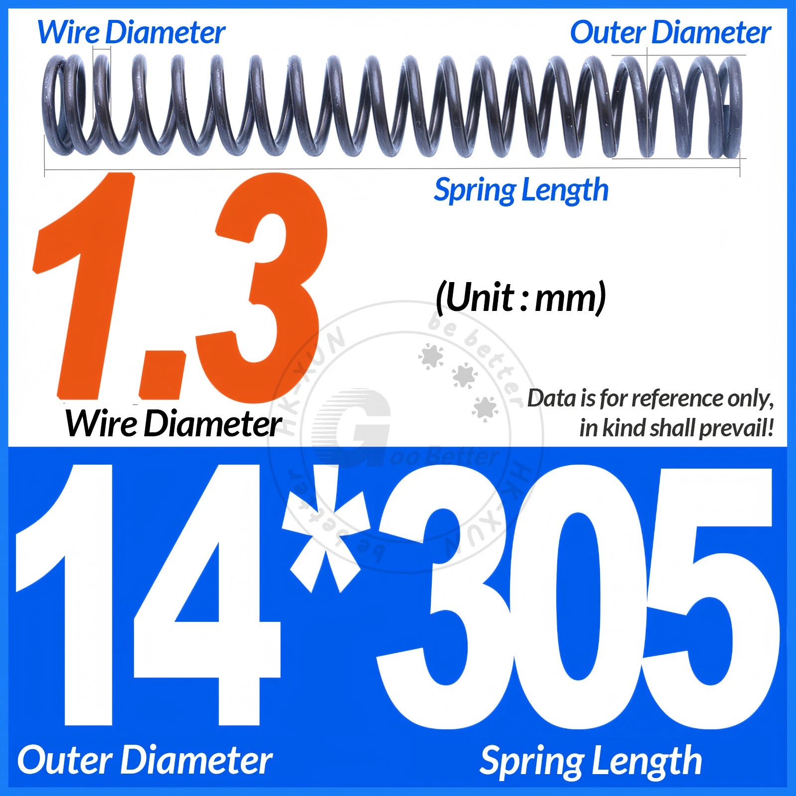 Length 305mm Compression Spring Pressure Springs OD 3-60mm Wire Dia 0.3mm-6.0mm