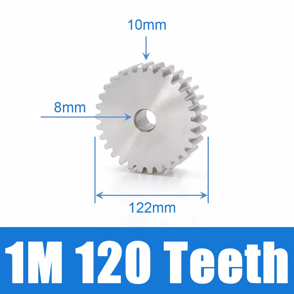 1/1.5/2 Mod 12~120 Teeth, Flat Gear Cylindrical Gear, Spur Gears Stainless Steel