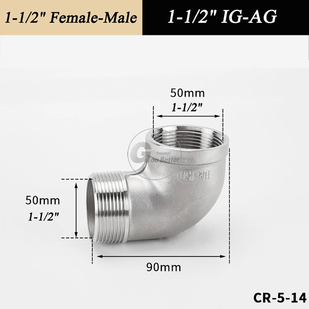 A2 Stainless Steel BSP Reducer Elbow Pipe Fittings | 1/8" to 4" Male Female