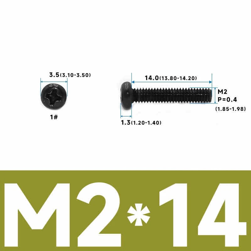 Phillips Pan Head Machine Screws – Carbon Steel M1 to M4, Multiple Lengths & Finishes