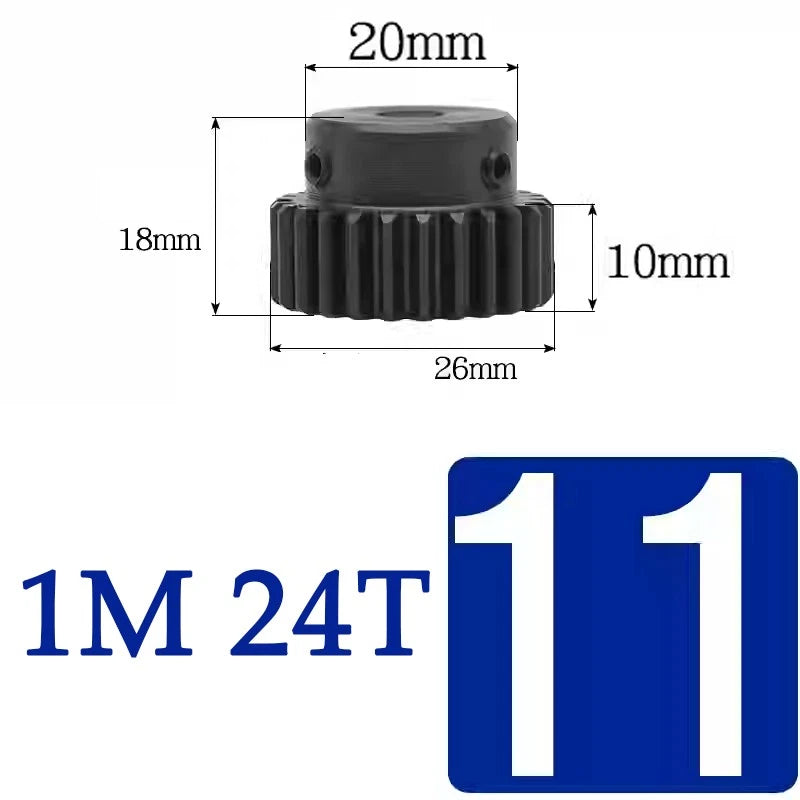 Spur Gears 1 Mod Transmission Gear With Step 45# Steel Pinion Motor Gear 10T~29T