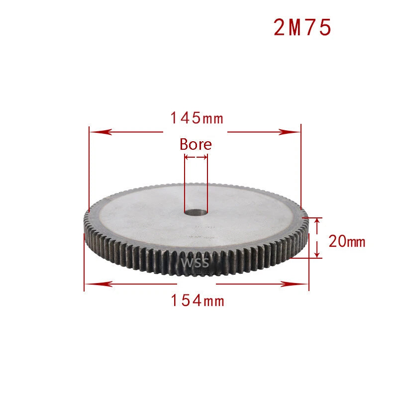 2 Mod 45# Steel Spur Gears Pinion Gear Thickness 20mm 12 - 95 Teeth For 3D CNC