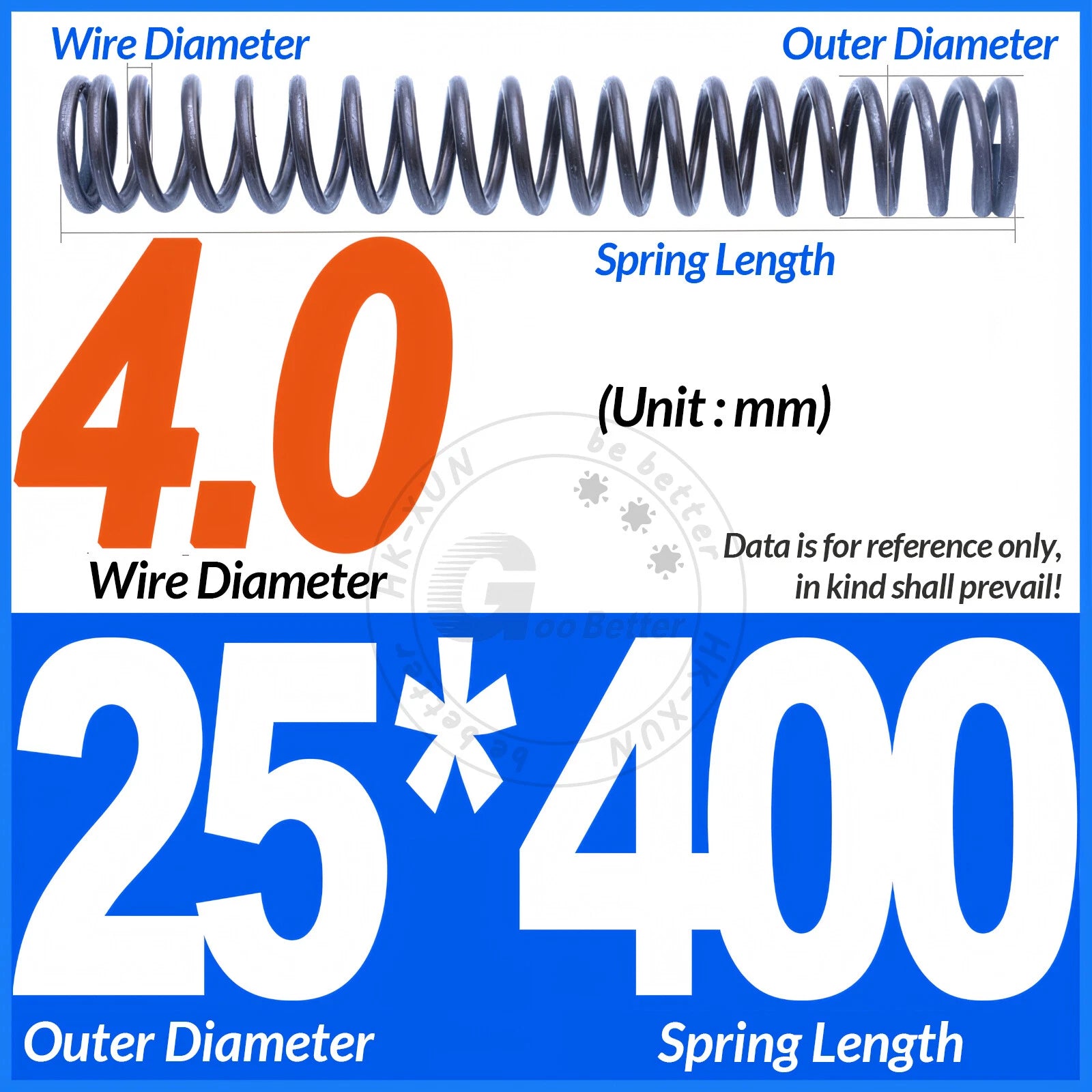Length 305mm Compression Spring Pressure Springs OD 3-60mm Wire Dia 0.3mm-6.0mm