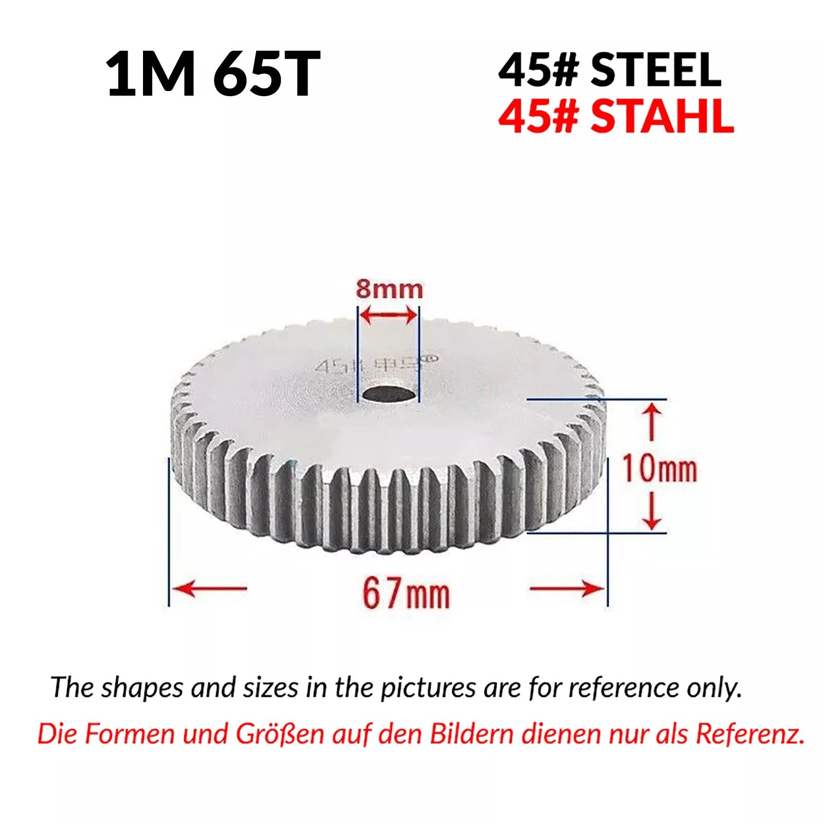 1/1.5/2 Mod 12T-150T Spur Gear 45# Steel Pinion Gear Thickn10-20mm Transmission