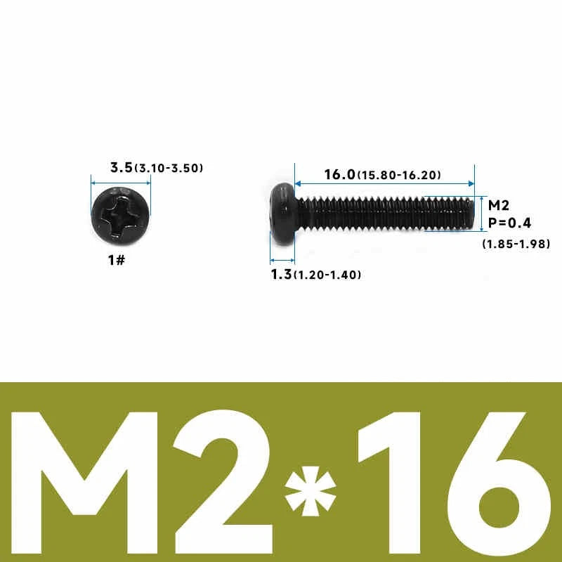 Phillips Pan Head Machine Screws – Carbon Steel M1 to M4, Multiple Lengths & Finishes