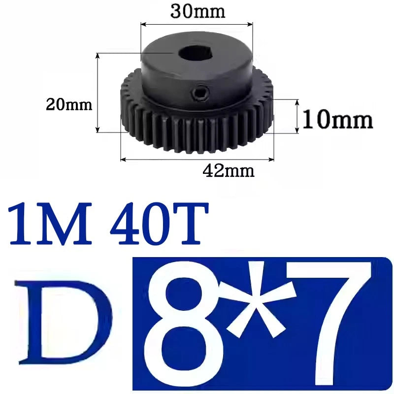 Spur Gears 1 Mod Transmission Gear With Step 45# Steel Pinion Motor Gear 30T~44T