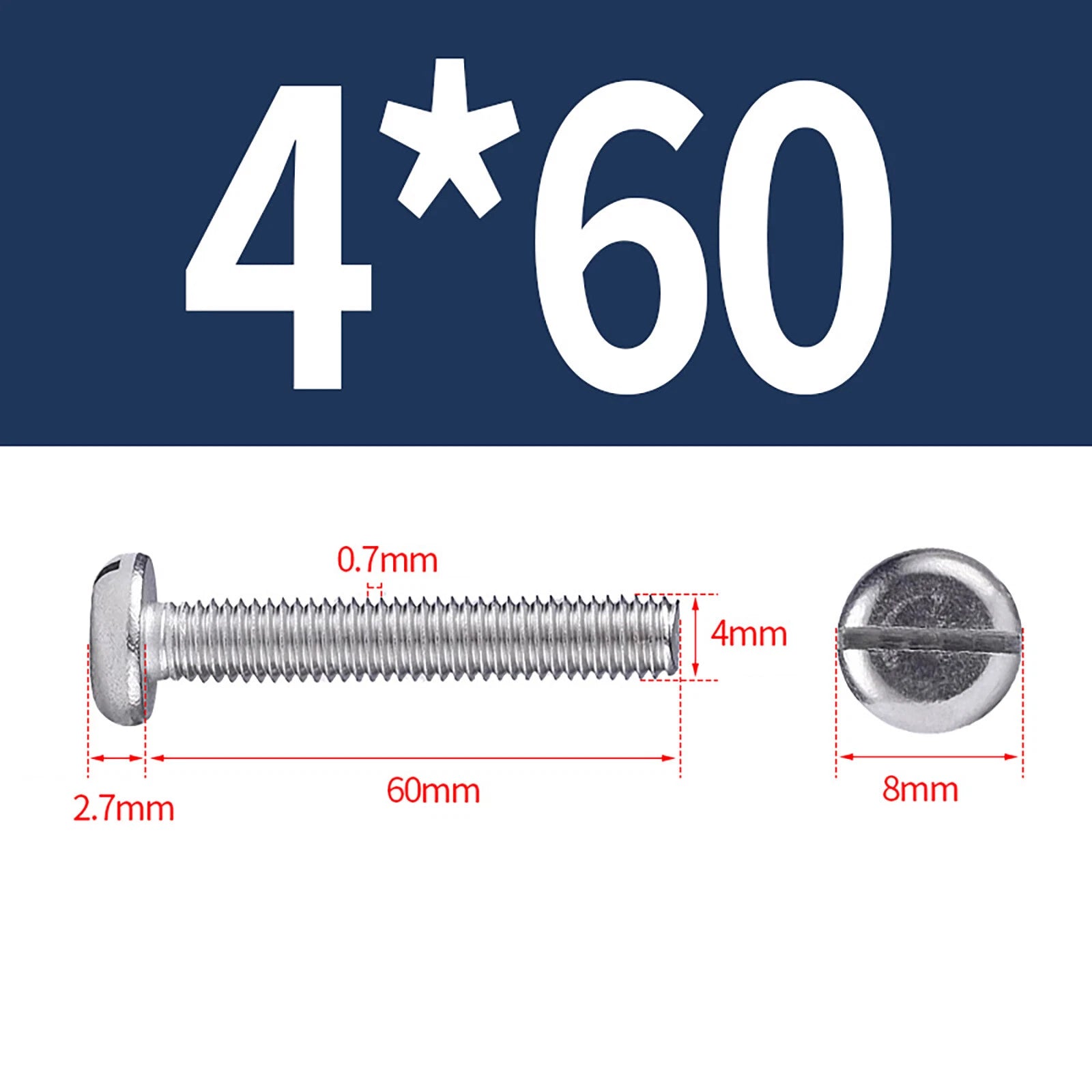 M1.6 to M10 Slotted Cheese Head Machine Screws | A2 Stainless Steel DIN 84