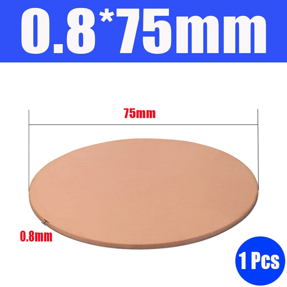 Thick 0.5-1.5mm Solid 99% Pure Copper Blanks Discs Ø 10-300mm Round Plate Metal
