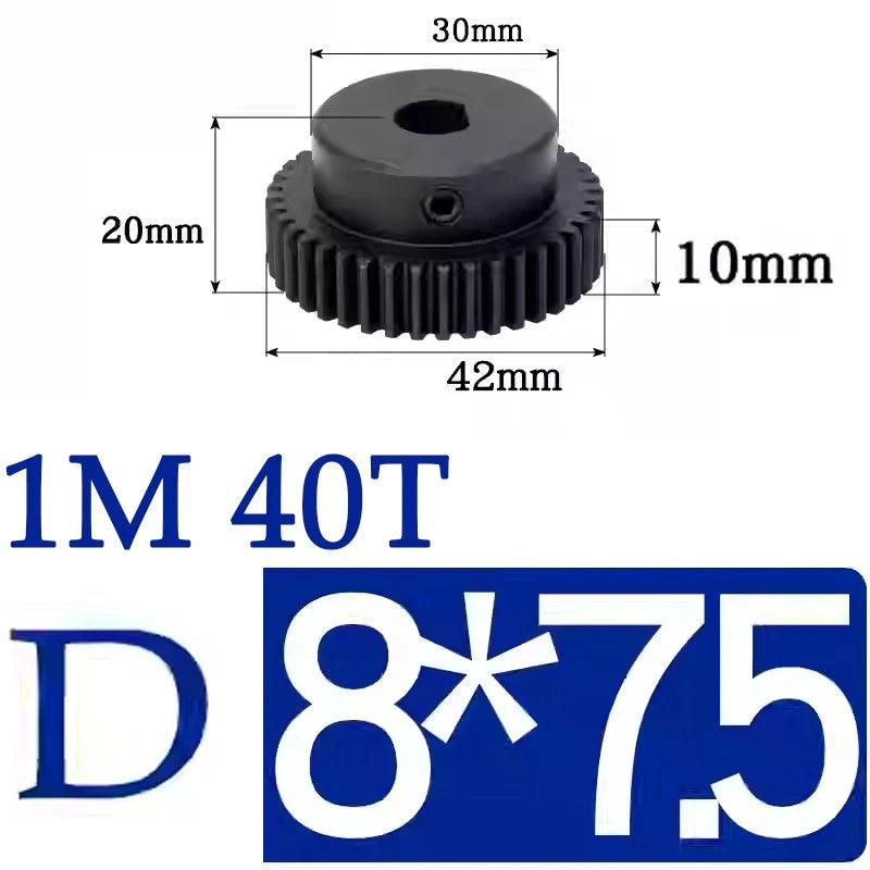 Spur Gears 1 Mod Transmission Gear With Step 45# Steel Pinion Motor Gear 30T~44T